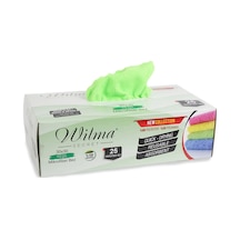 Wilma Secret Mikrofiber Temizlik Bezi Kutulu 50 Adet Mikrofiber Bezler 30x30cm 180gsm - Yeşil Şeffaf