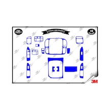 Toyota Land Cruiser 1998 - 2003 Torpido Konsol Trim Göğüs Maun Kaplama Set 16 Parça Mavi Renk