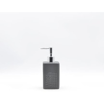 Seramik Sıvı Sabunluk Koyu Bej Modern 7x7x17cm 300ml Seti