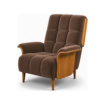 Smarto Genova Sabit Ergonomik Ekru Polyester Kumaş Tv Koltuğu Berjer Baba Koltuğu Kahverengi