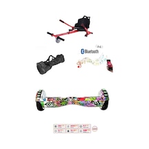 Elektrikli Kaykay Scooter Akıllı Denge Hoverboard + Hoverkart + Çanta Full Ledli Extrem Paket D04