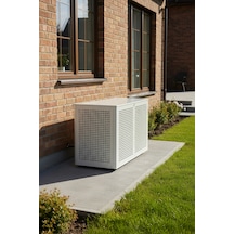 Klima Motoru/dış Ünite Gizleme/koruma Kafesi Xs 7000 Btu - 9000 Btu 86x44x65 H Alüminyum Square Beyaz
