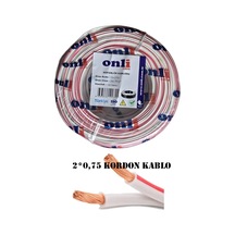 2x0.75 Mm Kordon Hoparlör Kablosu 100 Metre Cca Kırmızı Beyaz Şeritli