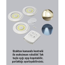 Uzaktan Kumandalı 3 Lü Kablosuz Led Spot Lamba Seti Yapışkanlı Pratik Kullanım Standart Uzaktan Kumandalı 3 Lü Kablosuz Led Spot Lamba Seti Yapışkanlı Pratik Kullanım Standart