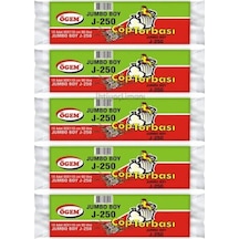 Ögem Jumbo Boy Mavi Çöp Torbası Poşeti 10X5 50 Adet