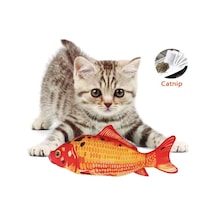 Tineke Balık Kedi Nanesi Otlu Çıngıraklı Peluş Kedi Oyuncağı