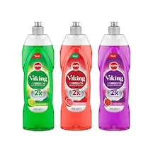 Viking Technopower 3'lü Bulaşık Deterjanı Misket Limon, Kara İncir, Greyfurt 750 Ml X 3 Adet