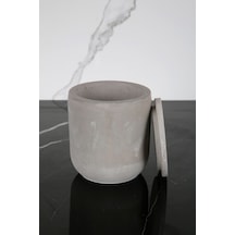 Mermer Desenli Beton Pamukluk Kapaklı Kutu Dekoratif Kutu Beton Gri