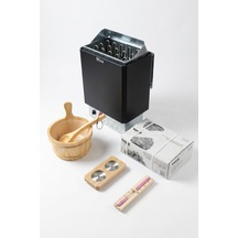 Komple Sauna Ekipman Seti 9 Kw Sauna Sobası Sauna Taşı Ve Ahşap Aksesuarlar