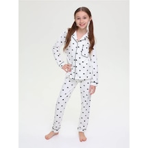 Milpat Kids Pantolonlu Ve Gömlekli Pamuklu Triko Pijama 333951609 Beyaz