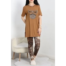 Seka Store Seka Ringviskon Pijama Takımı Kahve - 50632.1931. Çok Renkli
