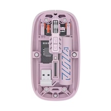Şeffaf Ultra Hassas Kablosuz Şarjlı Mouse 9 Farklı Renk Dpı Ayarı 100 Saat Üzeri Şarj Süresi Pembe 001