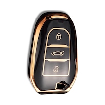 Premium Peugeot 5008 3008 Citroen C3 C4 Smart Siyah Oto Anahtar Kumanda Kabı Kılıfı
