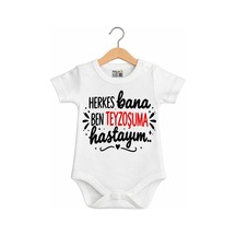 Babylimon Herkes Bana Ben Teyzeme Hastayım Body Zıbın Beyaz - 936542295 Beyaz