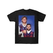 Flood Of Style Cam Skattebo Ve Jaxson Dart Step Brothers New York Futbol Taraftarı T-shirt Erkekler Kadınlar Siyah