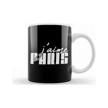French Slogan J'aime Paris Kupa Bardak Porselen Karışık