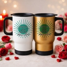 Bk Gift Kişiye Özel Best Friend Tasarımlı 2li Kulplu Beyaz&gold Çelik Termos Mug 450 Ml -1 Arkadaşa Hediye En İyi Arkadaş Termos Seti Kobitmeyencom362