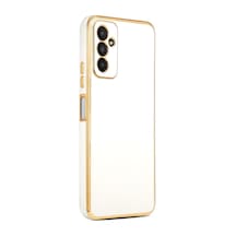 Samsung Galaxy Uyumlu M23 Kılıf Zore Kenarı Gold Renk Silikon Bark Kapak