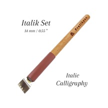 Pratikpen Italik Kaligrafi Kalemi, Yan Kesik, Kalem Sapı Kayın Ağ