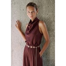 Sateen Aura Bluz Bordo