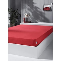 Kobe Home Örme Penye Lastikli Çarşaf, Çift Kişilik, Kırmızı, Pamuk-elastan 230 G/m2 Abanoz
