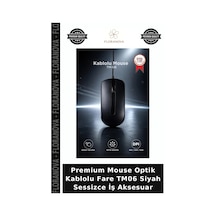 Premium Mouse Optik Kablolu Fare Tm06 Siyah Sessizce İş Aksesuar