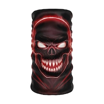 Bebo Store Skull-174 Extreme Spor Motor Kullananlara Özel Desenli Reflektörlü Buf Boyunluk Bandana Balaklava
