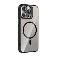 Joko Apple Uyumlu iPhone 15 Pro Max Uyumlu Remim Lensli Magsafe Standlı Kapak - Siyah