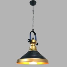 Teresa Vintage Tasarım Altın Çerçeveli Tekli Sarkıt Avize Ra-avz- 8924-49-35 Siyah