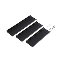 Metal Duvar Rafları, 3&apos Lü Set, Yüzer Raflar, Endüstriyel Tasarım, Duvar Panoları, Dekorasyon İçin, Resim Çerçeveleri, Rafları Takmak İçin 6 Vidalı, Farklı Düzenler, Siyah Lfs12bk 50 x 22