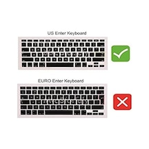 Macbook Air 11 İnç Klavye Koruyucu Arapça Baskılı Silikon, Us Enter Uyumlu A1370 A1465 2010 2015 Toz Ve Sıvı Koruma Siyah