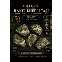 Sertifikalı Doğal Bakır Enerji Taşı Kütle - Malakit Krizokol Piri