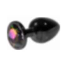 Red Fox Metal Rainbow Taşlı Siyah Anal Plug Küçük Boy