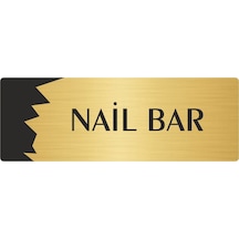 Metal Departman Kapı İsimliği, Yönlendirme Levhası Nail Bar 5x20 Cm Altın Renk