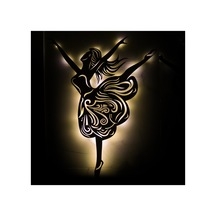 Led Işıklı Kadın Ve Dans Temalı Tablo Alina Balerin Dekoratif Tablo Gece Lambası Sarı - 737257010 Sarı