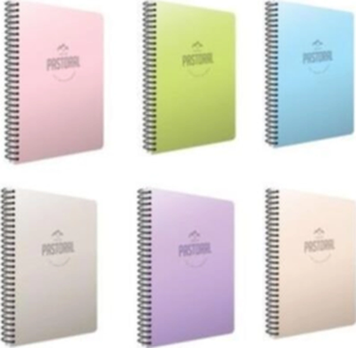 Pastoral Spiralli Pp Kapak Defter A4 120 Yaprak - 3 Kareli, 3 Çizgili 6'lı