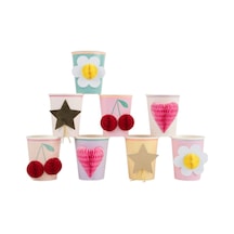 Meri Meri - Happy Icons Cups - Mutlu Yüzler Bardaklar X8