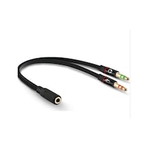 Kulaklık Mikrofon Ayırıcı Y Splitter Kablo 2 X 3.5 Mm Stere