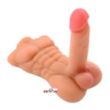 Erofoni Ultra Süper Realistik 20 CM Realistik 14 CM Penisli Anüslü Titreşimli Mini Erkek Vücut Dildo