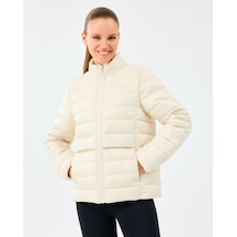 Skechers W Essential Outerwear Padded Jacket Kadın Ecru Mont S231240-1983 Ekru