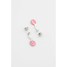 Kalsedon Masalı 18 Ayar Beyaz Altın Kaplama Gümüş Küpe Beyaz