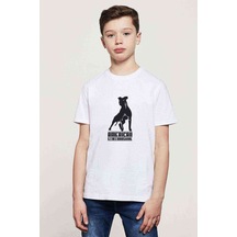 Tshirthane Dog American Staff Baskılı Unisex Çocuk Beyaz T-Shirt