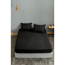 Eponj Home Lastikli Çarşaf + Yastık Kılıfı Tek Kişilik Basic Siyah
