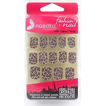Nascita 24'lü Gümüş Renkli Leopar Desen Tırnak T41349