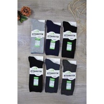 Emre -224 Bambu Diyabetik Dikişsiz Karışık Renkli 6 Adet Şeker Çorap Karışık 41-45 Çok Renkli