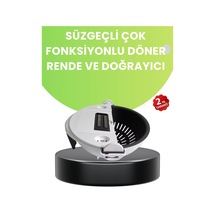 Mey İthalat Ergonomik Sebze Rendeleyici Ve Süzgeç Hazneli Dilimleyici Beyaz