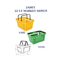 2 adet 22Litre Market ve Alışveriş Sepeti, Saplı Market Sepeti R
