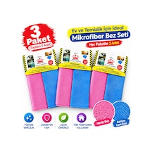 Microfiber Havlu + Baklava Cam Bezi 30 40 2'li 3 Paket