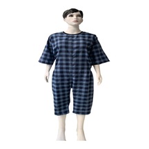 Ozclife Kısa Kol Yeni Model Hasta Bakım Kıyafeti Hasta Tulumu Mavi