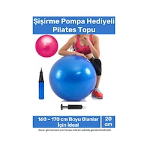 Profesyonel Seri Dayanıklı Yüksek Kalite Mini Gymball 20cm Mavi Pilates Topu Şişirme Pompa